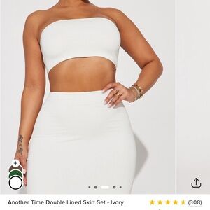 Fashion Nova Ivory Skirt Set